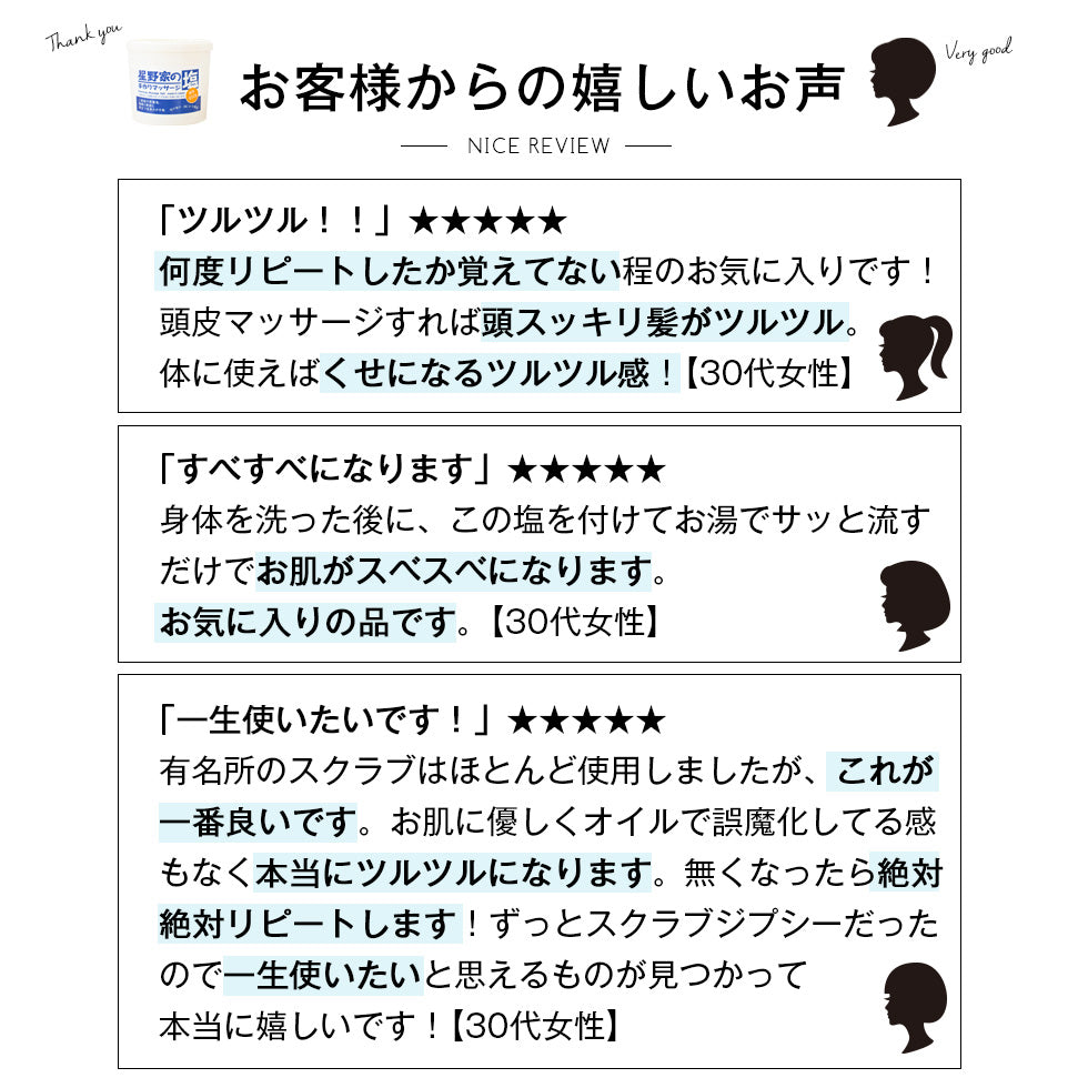 【送料無料】星野家の手作りマッサージ塩 920g1個